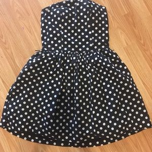 Polka dot strapless dress